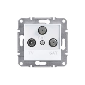 Schneider EPH3670121 Asfora 3'lü Beyaz Çerçevesiz Sonlu TV-SAT Prizi