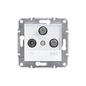 Schneider EPH3670121 Asfora 3'lü Beyaz Çerçevesiz Sonlu TV-SAT Prizi