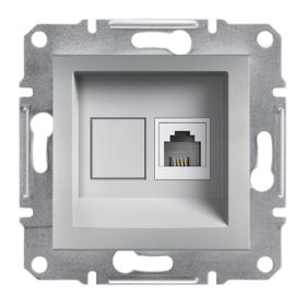 Schneider EPH4100161 Asfora Alüminyum Tek Çıkışlı Telefon Prizi