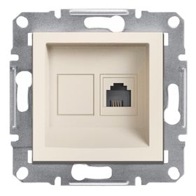 Schneider EPH4170123 Asfora Krem Çerçevesiz RJ11 Çıkışlı Telefon Prizi