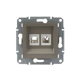 Schneider EPH4200169 Asfora Bronz 2 Çıkışlı Telefon Prizi