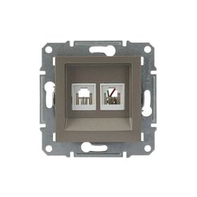 Schneider EPH4200169 Asfora Bronz 2 Çıkışlı Telefon Prizi