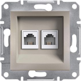 Schneider EPH4200169 Asfora Bronz 2 Çıkışlı Telefon Prizi