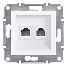 Schneider EPH4270121 Çerçevesiz Asfora Beyaz RJ11 İkili Nümeris Cat-3 Telefon Prizi