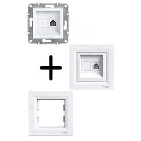 Schneider EPH4270121 Çerçevesiz Asfora Beyaz RJ11 İkili Nümeris Cat-3 Telefon Prizi