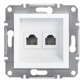 Schneider EPH4270121 Çerçevesiz Asfora Beyaz RJ11 İkili Nümeris Cat-3 Telefon Prizi