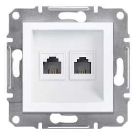 Schneider EPH4270121 Çerçevesiz Asfora Beyaz RJ11 İkili Nümeris Cat-3 Telefon Prizi