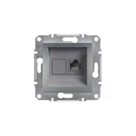 Schneider EPH4300162-02 Asfora Çelik Tekli Rj45 Konnektörsüz Priz