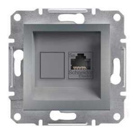 Schneider EPH4300162 Asfora Çelik RJ45 CAT5E Utp Telefon Data Prizi