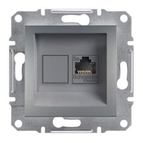 Schneider EPH4300162 Asfora Çelik RJ45 CAT5E Utp Telefon Data Prizi