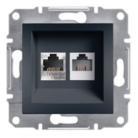 Schneider EPH4300171 Asfora Antrasit RJ45 CAT5E Utp Telefon Data Prizi