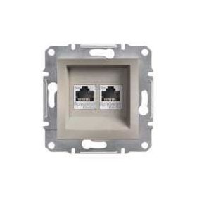 Schneider EPH4400169 Asfora Bronz Rj45 2 Çıkışlı Telefon Prizi