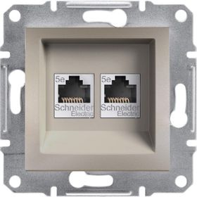 Schneider EPH4400169 Asfora Bronz Rj45 2 Çıkışlı Telefon Prizi