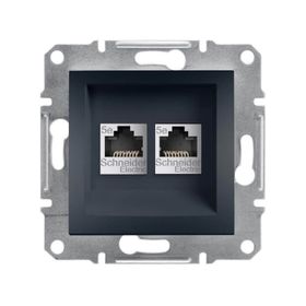 Schneider EPH4400171 Asfora Antrasit 2li RJ45 CAT5E Utp Telefon Data Prizi