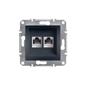 Schneider EPH4400171 Asfora Antrasit 2li RJ45 CAT5E Utp Telefon Data Prizi