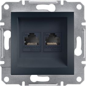 Schneider EPH4400171 Asfora Antrasit 2li RJ45 CAT5E Utp Telefon Data Prizi