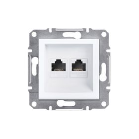 Schneider EPH4470121 Asfora Beyaz Çerçevesiz 2li RJ45 CAT5E Utp Telefon Data Prizi