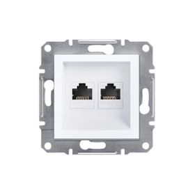 Schneider EPH4470121 Asfora Beyaz Çerçevesiz 2li RJ45 CAT5E Utp Telefon Data Prizi