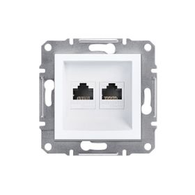 Schneider EPH4470121 Asfora Beyaz Çerçevesiz 2li RJ45 CAT5E Utp Telefon Data Prizi