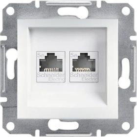 Schneider EPH4470121 Asfora Beyaz Çerçevesiz 2li RJ45 CAT5E Utp Telefon Data Prizi