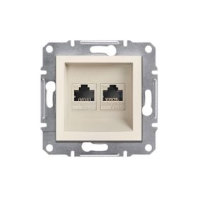 Schneider EPH4470123 Asfora Krem 2xRj45 2xRj45 Cat 5E Utp Data Prizi Çerçevesiz