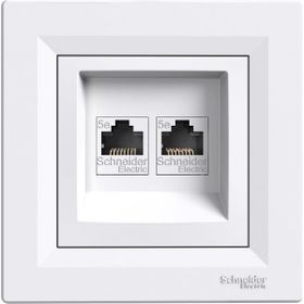 Schneider EPH4470521 Asfora Beyaz Çerçevesiz 2xRj45 Konnektörsüz Data Prizi