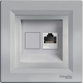 Schneider EPH4700161 Asfora Alüminyum Rj45 Tek Çıkışlı Telefon Prizi