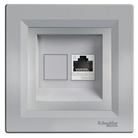 Schneider EPH4700161 Asfora Alüminyum Rj45 Tek Çıkışlı Telefon Prizi