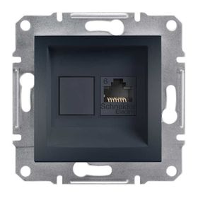 Schneider EPH4700171 Asfora Antrasit RJ45 Tek Çıkışlı Data Prizi