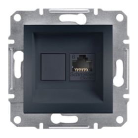Schneider EPH4700171 Asfora Antrasit RJ45 Tek Çıkışlı Data Prizi