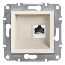 Schneider EPH4770123 Asfora Tekli Krem RJ45 CAT6 UTP Data Prizi Çerçevesiz