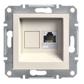 Schneider EPH4770123 Asfora Tekli Krem RJ45 CAT6 UTP Data Prizi Çerçevesiz