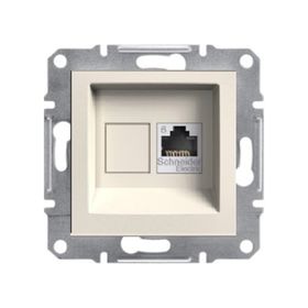 Schneider EPH4770123 Asfora Tekli Krem RJ45 CAT6 UTP Data Prizi Çerçevesiz