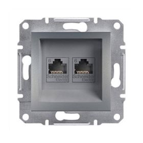 Schneider EPH4800162 Asfora Çelik 2xRJ45 Cat 6 Utp