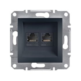 Schneider EPH4800171 Antrasit Asfora 2 Çıkışlı Data Prizi
