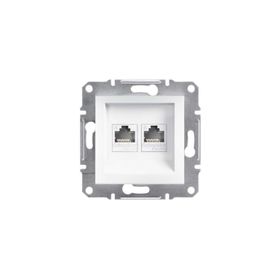 Schneider EPH4870121 Asfora Beyaz Çerçevesiz 2li RJ45 CAT6 Utp Telefon Data Prizi