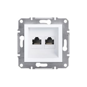 Schneider EPH4870121 Asfora Beyaz Çerçevesiz 2li RJ45 CAT6 Utp Telefon Data Prizi