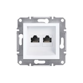 Schneider EPH4870121 Asfora Beyaz Çerçevesiz 2li RJ45 CAT6 Utp Telefon Data Prizi