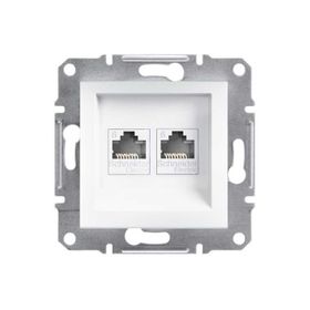 Schneider EPH4870121 Asfora Beyaz Çerçevesiz 2li RJ45 CAT6 Utp Telefon Data Prizi