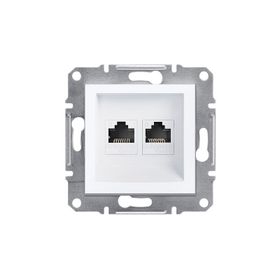 Schneider EPH4870121 Asfora Beyaz Çerçevesiz 2li RJ45 CAT6 Utp Telefon Data Prizi