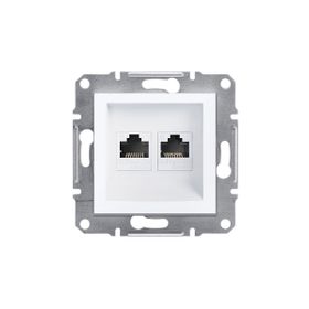 Schneider EPH4870121 Asfora Beyaz Çerçevesiz 2li RJ45 CAT6 Utp Telefon Data Prizi