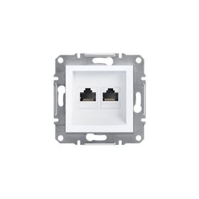 Schneider EPH4870121 Asfora Beyaz Çerçevesiz 2li RJ45 CAT6 Utp Telefon Data Prizi