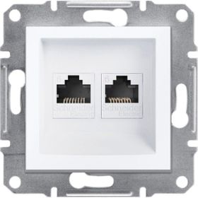 Schneider EPH4870121 Asfora Beyaz Çerçevesiz 2li RJ45 CAT6 Utp Telefon Data Prizi