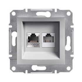 Schneider EPH5200161 Asfora Alümiyum RJ45 CAT6 UTP+RJ11 Priz Çerçevesiz