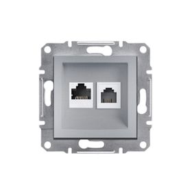 Schneider EPH5200161 Asfora Alümiyum RJ45 CAT6 UTP+RJ11 Priz Çerçevesiz