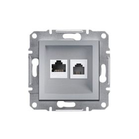 Schneider EPH5200161 Asfora Alümiyum RJ45 CAT6 UTP+RJ11 Priz Çerçevesiz
