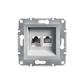Schneider EPH5200161 Asfora Alümiyum RJ45 CAT6 UTP+RJ11 Priz Çerçevesiz