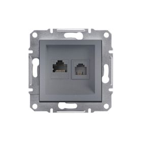 Schneider EPH5200162 Asfora Çelik RJ45+RJ45 CAT6 Utp Telefon Data Prizi