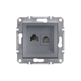 Schneider EPH5200162 Asfora Çelik RJ45+RJ45 CAT6 Utp Telefon Data Prizi