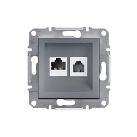 Schneider EPH5200162 Asfora Çelik RJ45+RJ45 CAT6 Utp Telefon Data Prizi